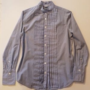 JCrew Tuxedo Style, Blue/White Strpe Shirt, Size S
